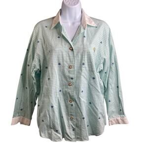 Nevada Mme Forgues Women's Striped Button Up‎ Cotton Shirt Size 38 Japanese